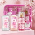 BBlove Bath and Body Care Gift Set,Japanese Cherry Blossom Scents,Bath&Body 3 Set,with Body Lotion,Mist and Shower Gel