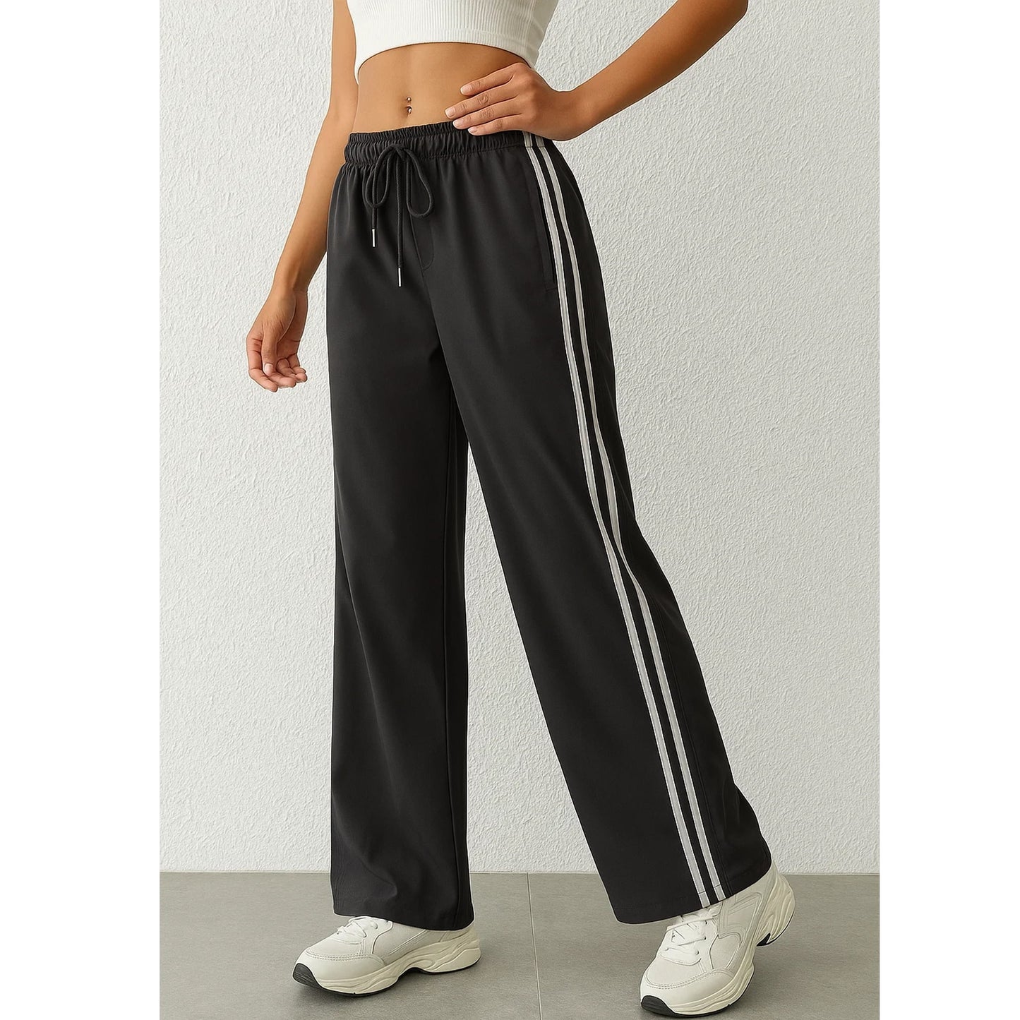 WQD Womens Yoga Sweatpants Joggers Wide Leg High Waisted Lounge Pants Comfy Workout Loose Pants with Pockets