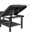 Stationary Massage Table, Holaki 80 Inch Long Heavy Duty Metal Frame Massage Bed with PU Leather, Modern Esthetician Bed for Physical Therapy Spa Tattoo Foot Massage, Black