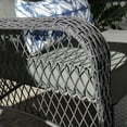 MRUAKA Outdoor Rocking Chairs Set of 3, Wicker Patio Furniture with Thickened Cushions and Table for Porch，350lbs Weight Capacity(Gray)