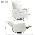 Gelloan Upholstered Swivel Glider and Recliner Nursery Chair,White