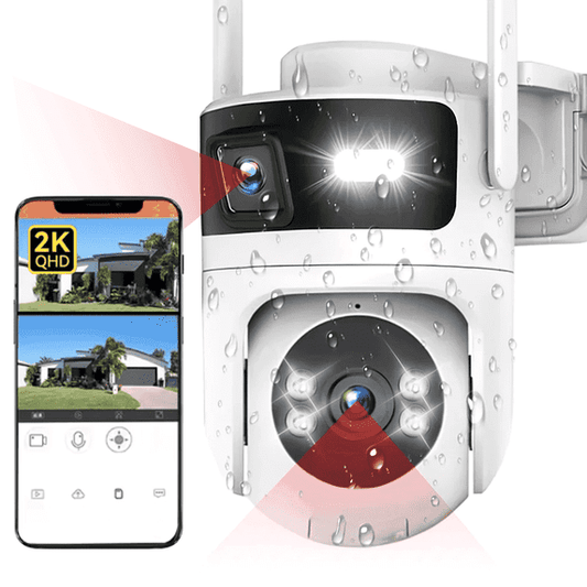 4K Indoor/Outdoor Smart Security Camera, 2.4G&5G WiFi with Night Vision, Dual-Screen Display, 2-Way Talk, Human Detection, Motion Tracking, Cloud & SD Card
