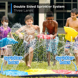 Lavinya Triple Lane Slip, Splash and Slide (Newest Model) for Outdoor Water Slide Party Waterslide with 3 Boogie Boards 16' Foot 3 Sliding Racing Lanes with Sprinklers Durable PVC Construction