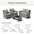 ELPOSUN Wicker Patio Furniture Set, 4 Piece Outdoor Sectional Conversation Sets, Gray PE Rattan Patio Sofa Set for Balcony, Porch, Backyard, Grey