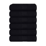 BELIZZI HOME Ultra Soft 6-Piece Hand Towel Set 16x28 - 100% Ringspun Cotton - Durable & Highly Absorbent Hand Towels - Ideal for use in Bathroom, Kitchen, Gym, Spa & General Cleaning - Black