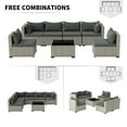 7 Pieces Patio Conversation Set, Outdoor Sectional PE Rattan Wicker Furniture Seat,Dark Gray