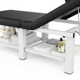 Stationary Massage Table Folding Bed with Backrest for Treatment Table Physical Therapy Table Spa Facial Bed, Metal Frame PU Leather, 30.5'' Wide × 75'' Long - Black
