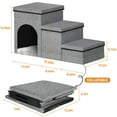YUWENUS Dog Step Stair, 3-Step Pet Stairs with Storage Boxes, 17" Folding Dog Ramp Ladder for Small Medium Dogs