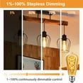 Edison Light Bulbs Dimmable 4W(40W Equivalent) - Warm White 2400K LED Vintage Light Bulbs,E26 Base,300LM, Antique Filament Amber Light Bulbs for Home,Cafe,Bar,Bedroom,6-Pack