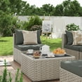 7 Pieces Patio Conversation Set, Outdoor Sectional PE Rattan Wicker Furniture Seat,Dark Gray