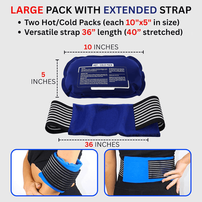 Ice Pack (3-Piece Set) – Reusable Hot and Cold Therapy Gel Wrap Support Injury Recovery, Alleviate Joint and Muscle Pain – Rotator Cuff, Knees, Back & More