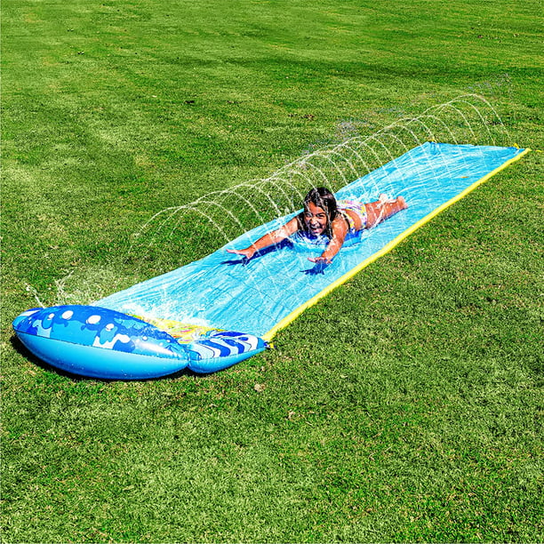 Lavinya 19.2ft x 35.5in Slip and Slide Water Slide with 1 Bodyboard, Summer Toy with Build in Sprinkler for Backyard Fun Play
