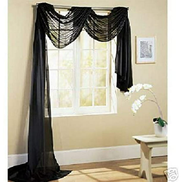 Beautiful Elegance Fully Stitched Window Sheer Voile Scarf Curtain