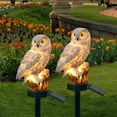 BUGHUT Solar Garden Light Outdoor, Owl Solar Garden Stake Light, Waterproof Warm White LED Light for Garden, Patio, Yard, Lawn, Walkway Decoration (White)