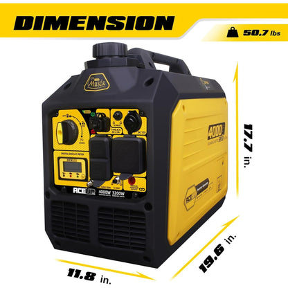 Aceup Energy 4000 Watt Portable Inverter Generator, Gas Powered Generator Quiet for Home, 3500W RV-Ready, EPA Compliant