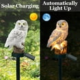 BUGHUT Solar Garden Light Outdoor, Owl Solar Garden Stake Light, Waterproof Warm White LED Light for Garden, Patio, Yard, Lawn, Walkway Decoration (White)
