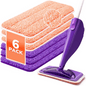 6 Pack Power Scrubbing Reusable Mop Pads for WetJet – Washable Microfiber Wet & Dry Mop Refills for 10”–12” Spray Mops – Deep Cleaning Pads for Hardwood, Tile & More