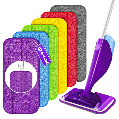6-Pack Reusable Mop Pads for WetJet – Machine Washable Microfiber Wet Mop Refills for 12" Spray Mops – Durable Cleaning Pads for Hardwood, Tile, Laminate & More – Washable 100+ Times
