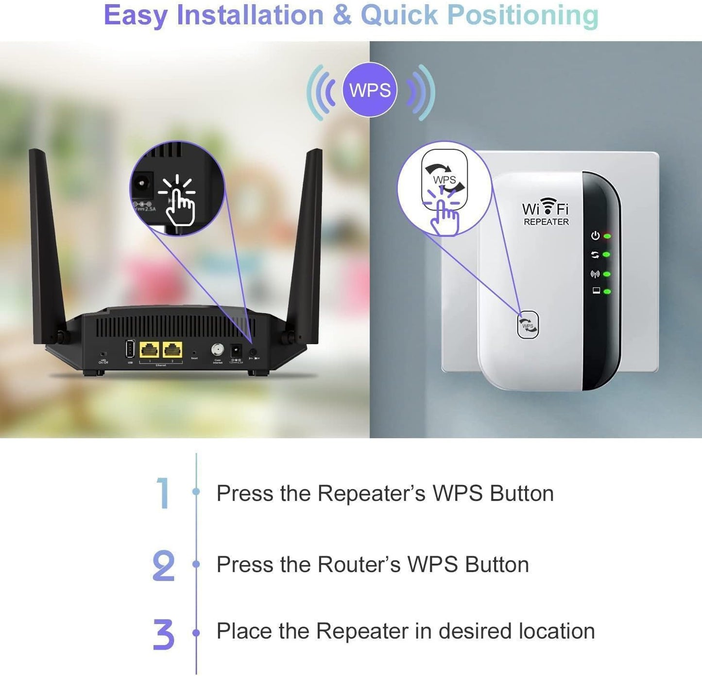 Mini WiFi Repeater Pro Internet Signal Booster - 300Mbps range Extender 2025