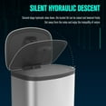 Stainless 50 Liter/13.2 Gallon Step Trash Can for Home and Kitchen, with Stainless Steel Body, 50 Liter/13.2 Gallon, for Home/Kitchen/Garage/Apartment/Office, 16.8"L x 15.2"W x 23.4"H (Silver)