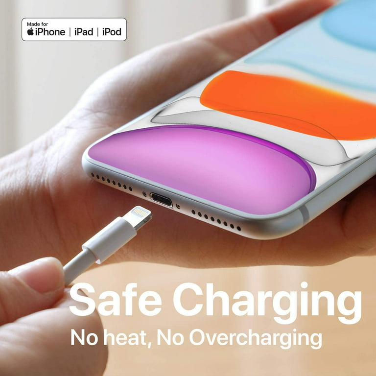 Cherry Sturdy and Durable Flexible White Charging Cable for Aple Compatible Devices 2 Pcs Set