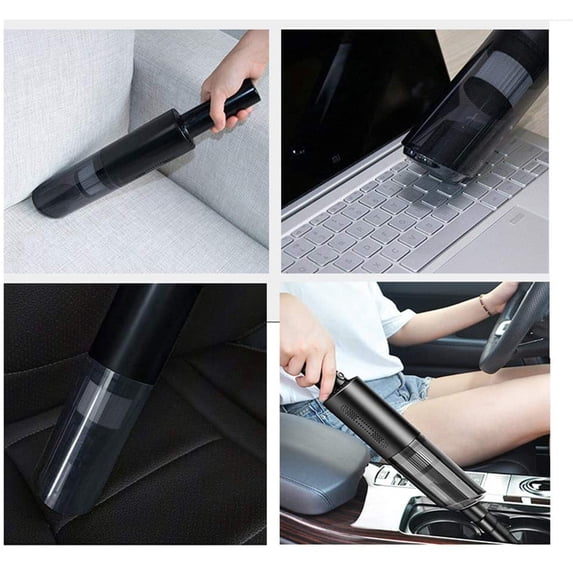 Cordless Handheld Car Vacuum — Rechargeable Mini Vacuum with Washable Filter & Crevice Tools