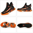 MANLEGU Outdoor Security Boots Steel Toe Boots For Men Work Safety Shoes Indestructible Slip-Resistant Shoes Stylish Cool Safety Boots Orange