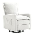 Gelloan Upholstered Swivel Glider and Recliner Nursery Chair,White