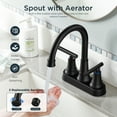 TVOFEK 4 inch Centerset Bathroom Faucet 2 or 3 Hole with Pop up Drain and cUPC Hose, 2-Handle Matte Black Vanity Faucets for Restroom RV Bar
