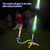 Terra Rocket Launcher for Kids, Outdoor Rocket Toy with 4 Upgraded Glow-in-The-Dark Soft Foam Rocket Refills, Toy Gifts for Kids 3+