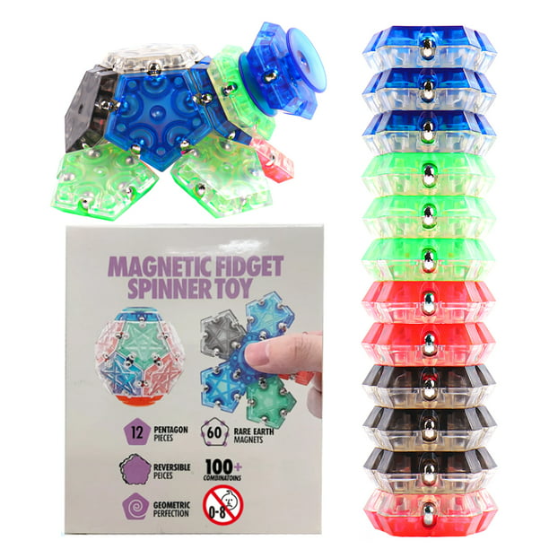 Melitta Magnetic Fidget Spinner 14-Piece Set, Puzzle Balls Building Blocks, Stress Relieve, Boredom And Anxiety Relief Hand Spinner for Children And Adults - Interesting Innovative Gift