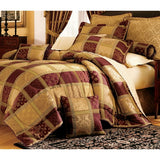 7 Piece Burgundy Jewel Patchwork Comforter Set