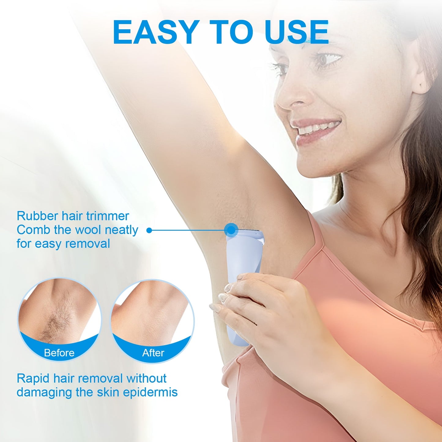 Electric Razor for Women, LAVERNER 2 In 1 Glide Pro 3.0 Painless Shaver Bikini Legs Underarm Public Hairs, Rechargeable Epilator Cordless Wet Dry Use, Blue