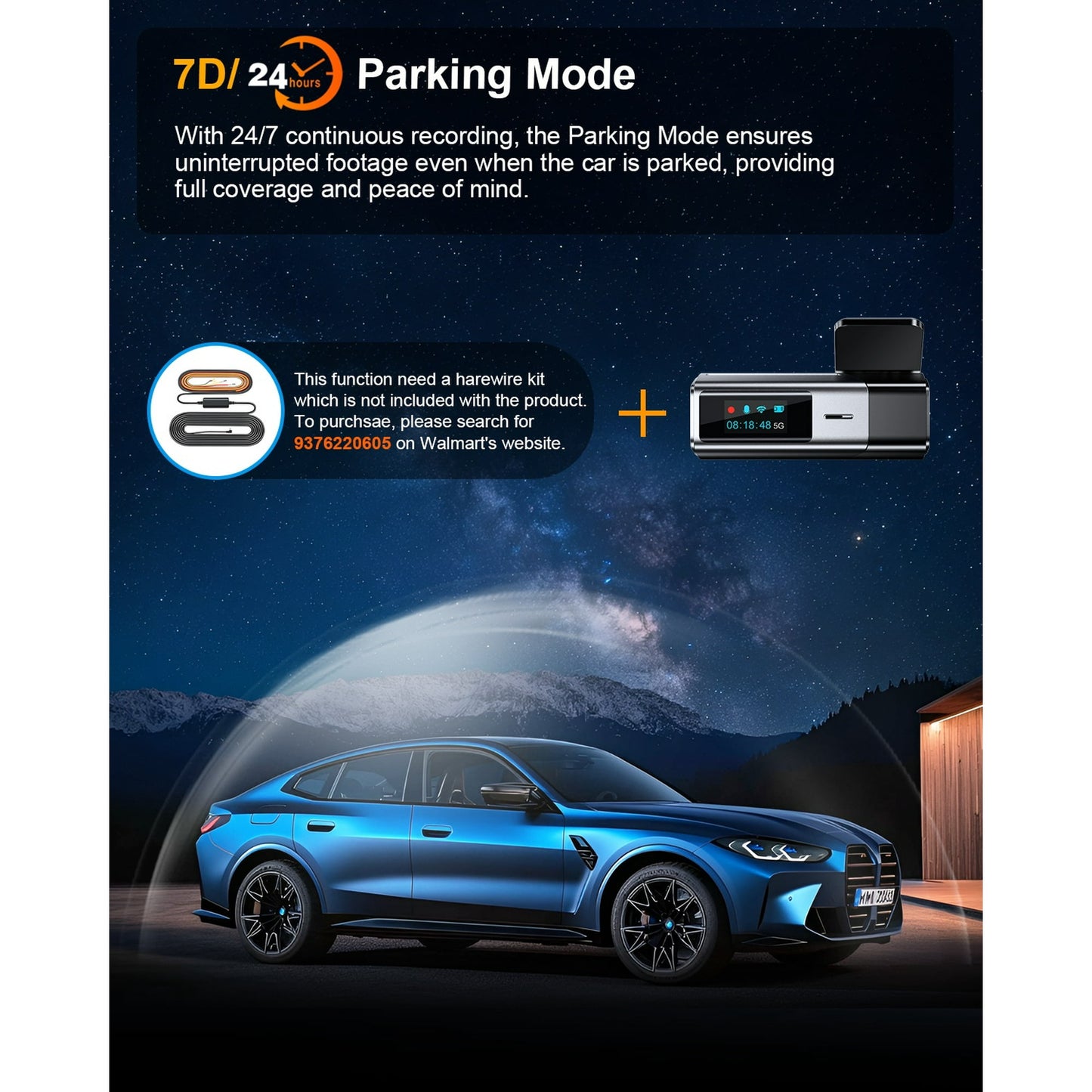 Odrey Car Dash Cam Front and Rear, Dashcam 5G WiFi with 64GB Card, Dash Camera for Cars with G-Sensor 24H Parking mode, Front and Rear Dash Camera with Super Night Vision, Loop Recording