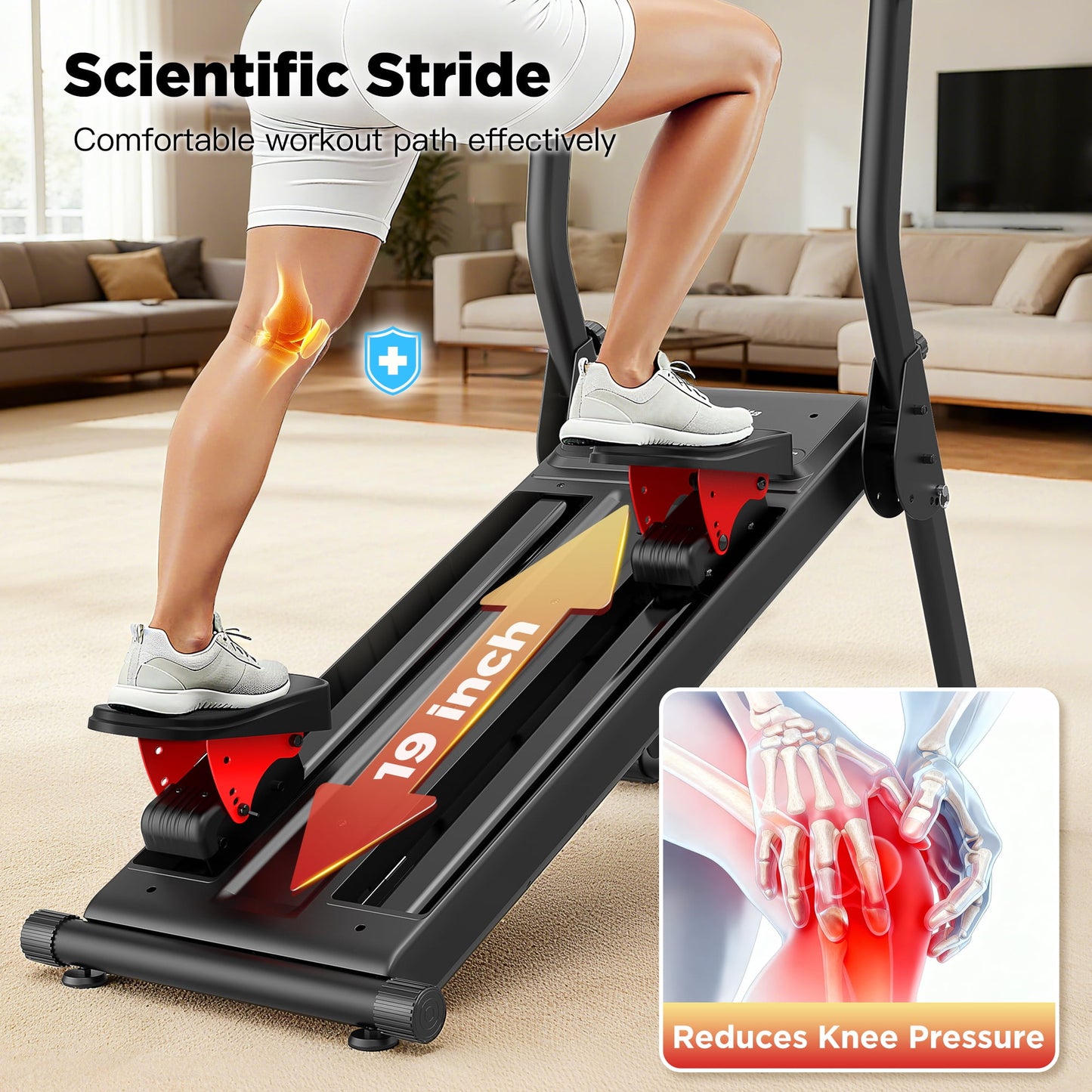 Magnetic Stair Stepper for Home, Vertical Climber Adjustable Resistance Up to 77lbs, Folding Compact Cardio Stair Master, 350lbs Loading Capacity, LCD Monitor, Adjustable Incline & Non-Slip Pedals