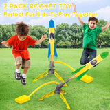 Terra Rocket Launch Toys for Kids Age of 3, 4, 5, 6, 7, 8 Year Old Boys & Girls, 2 Pack Stomp Launchers with 8 Colorful Foam Rockets, Top Outdoor Game, Ideal Christmas & Birthday Gift