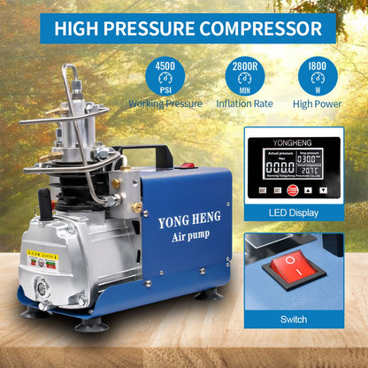 YONG HENG PCP Air Compressor LCD Display 4500Psi Auto-Stop