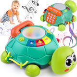 Melia Educational Musical Turtle Toy - Crawling Toys for Infants & Babies 6-12 Months With Sound, Lights, Letter Numbers For Kids Hand-Eye Coordination Motor Skill & Cognitive Development