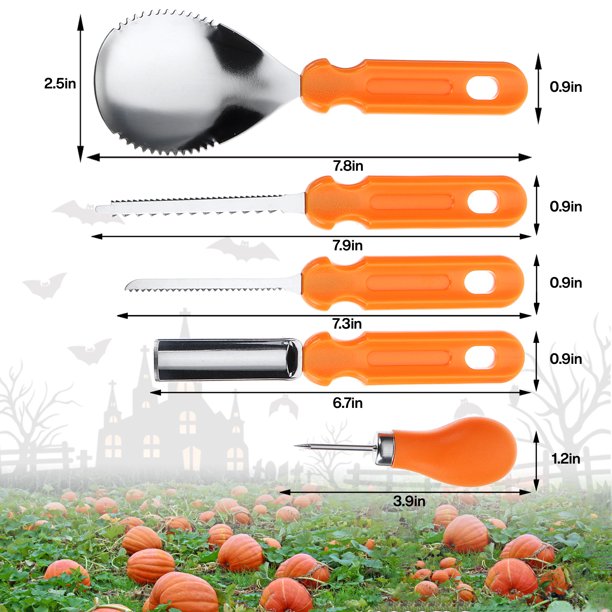 Pyramid Home Décor Halloween Pumpkin Carving Tools, 11-PCS Heavy Duty Stainless Steel and thickening Professional pumpkin cutting supplies Kit for Halloween Decoration with Carrying Case