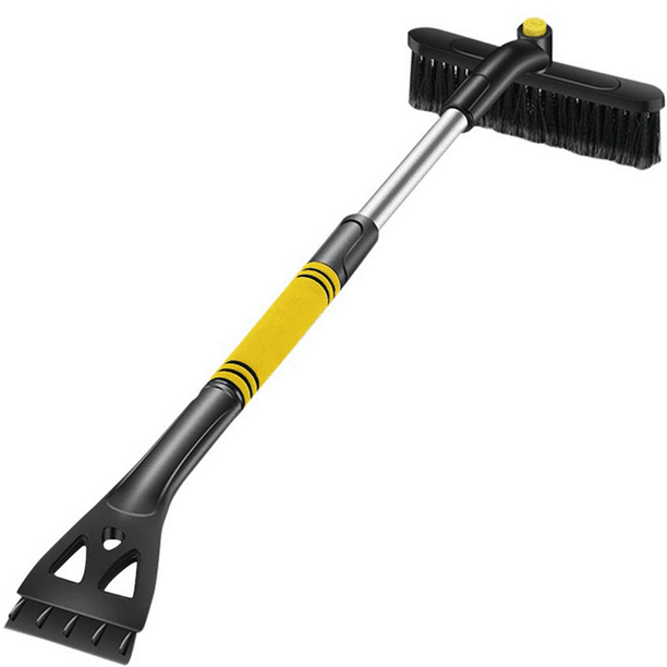 Samantha Cars Extendable Snow Brush with Ice Scraper and Foam Grip , Removal Tool, Lightweight Strong Plastic Design Yellow