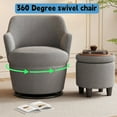360°Swivel Accent Chair with Ottoman, Lounge Sofa with Nail Trim, Living Room Chairs, Bedroom Chair, Vanity Chair