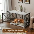 48 inch Extra Large Dog Crate Furniture,Double Door Indoor Kennel,End Side Table Wooden Dog Crates,Anti-Chew Anti-Escape, White