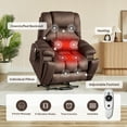 Bestier Power Lift Recliner Chairs with Heat & Massage Side Pockets, Extra Wide Recliner Chair for Bed Room and living Room, 400lbs, 170° Adjustable, Brown