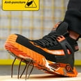 MANLEGU Outdoor Security Boots Steel Toe Boots For Men Work Safety Shoes Indestructible Slip-Resistant Shoes Stylish Cool Safety Boots Orange