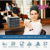 DAN RIVER 100% Cotton Hand Towels Set of 24| Ultra Soft Hand Towels| Bulk Hand Towels| Cotton Salon Towel| Spa Hand Towel| Gym Hand Towel| Absorbent| Gray Hand Towel| Hand Towel 16x26 in| 400 GSM