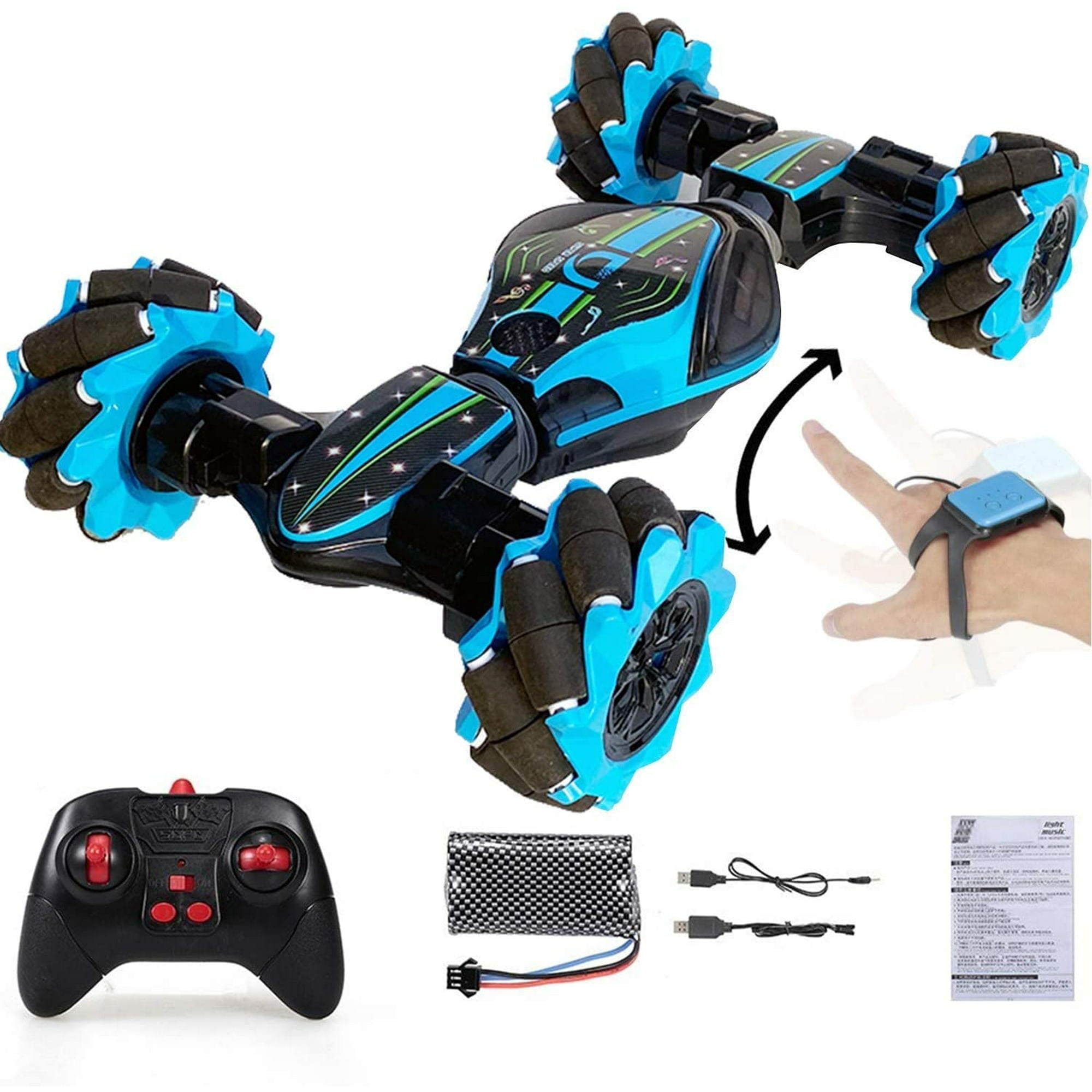 Terra RC Stunt Gesture Sensing Climbing .Car for Kids with Off-Road, Sports Mode, 40 Min Standby Suitable for Any Terrain, 2.4G Gesture Controlled Double-Sided Remote-Control Toy | Blue