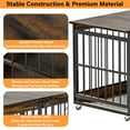 48 Inch Dog Cage Furniture for Extra Large Dog, Double-Doors Heavy Duty Dog Crate with 360° Caster Wheels, Dog Kennel Indoor Decorative Pet House Dog Cage Table, Brown