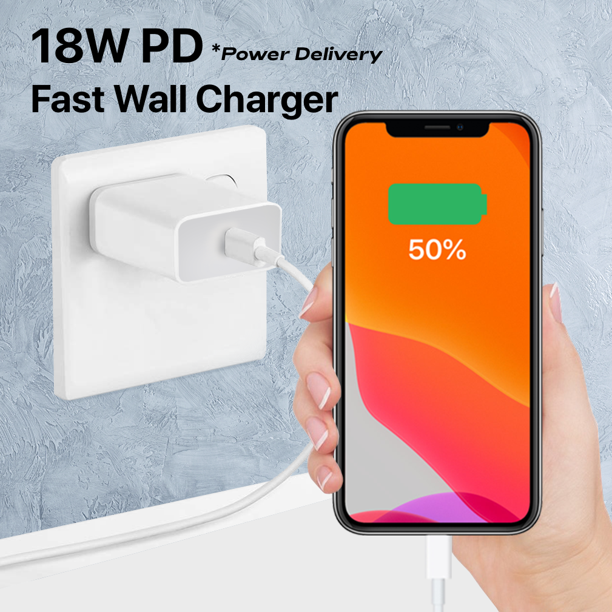 USB-C Charger Set, 18W Adaptive Charger For Samsung Galaxy Note 10, New Technology, (Fast Charger Set), Pack of (6 ft Type-C Cable + Adaptive Wall Charger)
