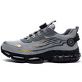 XQJ Steel Toe Shoes for Men Women Air Cushion Sneakers Safety Work Shoes Lightweight Steel Toe Non Slip Shoes Grey Size 8