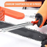 Oren Heavy-Duty Sharpening Chainsaw Kit Including a Depth Gauge, a Hardwood Interchangeable Handle. a Flat Chainsaw File, 3 Round Files, and a File Holder and Roll-Up Carrying Bag